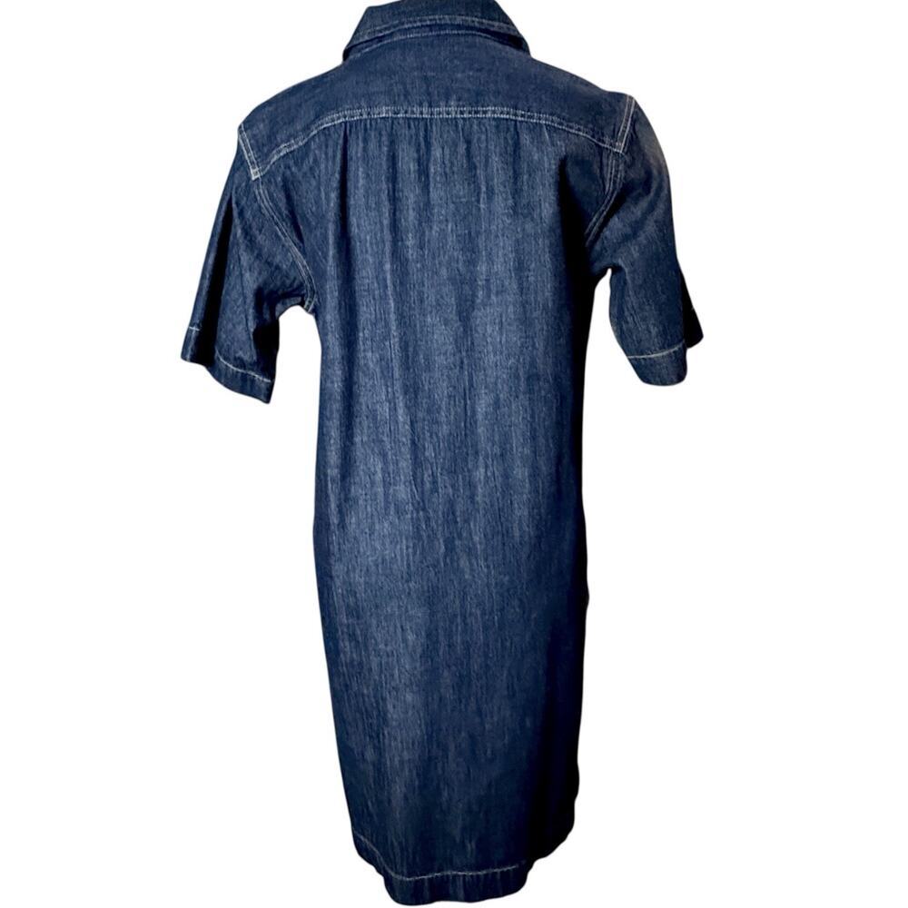 Lauren Ralph Lauren Denim Shift Johnny Collar Short Sleeve Shirt Dress Petite PM - Picture 5 of 15